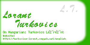 lorant turkovics business card